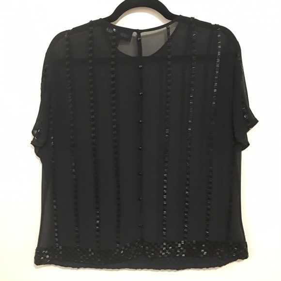 LINDA ALLARD silk heavily beaded blouse AB6 - Picture 2 of 4
